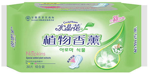 水晶花牌植物香薰系列卫生巾30片组合装